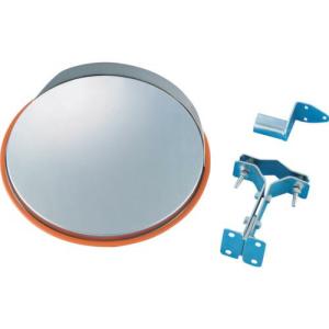 緑十字 小型カーブミラー(ステンレスタイプ) 壁丸SS30 325mmΦ オレンジ 取付金具付 ( 276090 ) (株)日本緑十字社｜orangetool