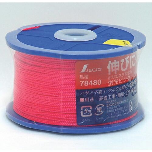 シンワ ポリエステル水糸 リール巻蛍光ピンク 太 0.8mm 270m ( 78480 ) シンワ測...