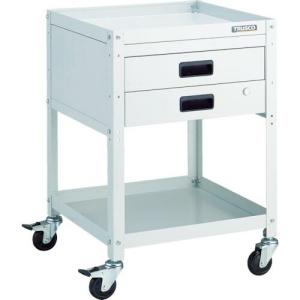 TRUSCO ツールワゴン ラビットワゴン 500X500 引出2段付 ゴム車輪 ホワイト ( RBW-752X W )｜orangetool