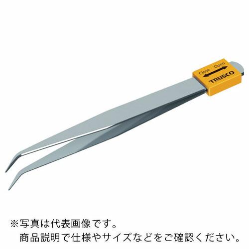 TRUSCO ステンレス製ピンセット 開閉キャップ付 AA先曲150 ( TSPC-28 ) トラス...