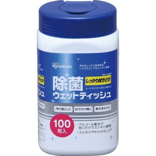 IRIS 524079 除菌ウェットティッシュ アルコール 100枚入 ( RWT-AB100 ) ...