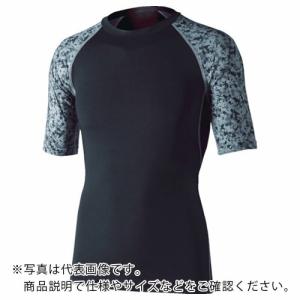 おたふく 冷感・消臭パワーストレッチ半袖クルーネックシャツ ブラック×迷彩 S ( JW-628-BK/ME-S ) おたふく手袋(株)｜orangetool