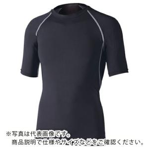 おたふく 冷感・消臭パワーストレッチ半袖クルーネックシャツ ブラック×迷彩 M ( JW-628-BK/ME-M )｜orangetool