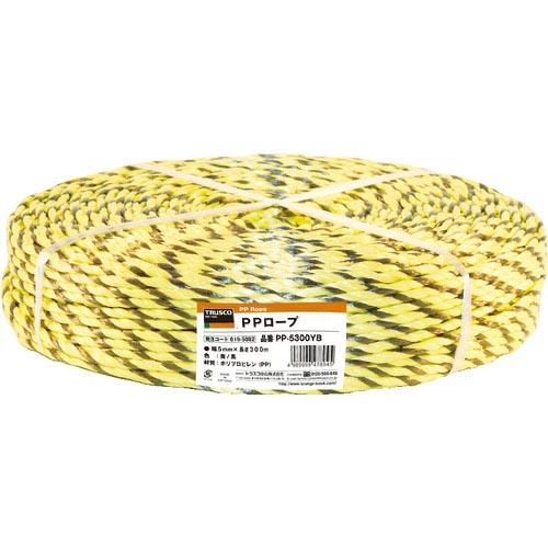 TRUSCO PPロープ 幅5mmX長さ300m 黄黒 ( PP-5300YB ) トラスコ中山(株...