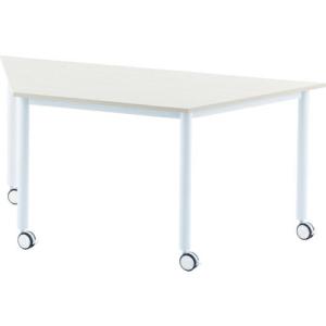 アールエフヤマカワ キャスターテーブル 台形 ナチュラル 間口1600×奥行693×高さ700mm ( RFCTT-WL8016DNA )｜orangetool