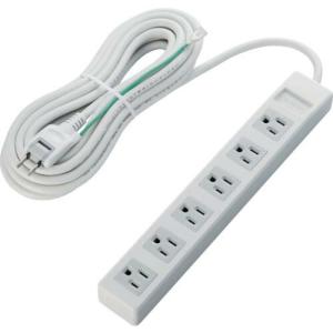 ELECOM RoHs準拠OAタップ 3P 6個口 5m マグネットなし ホワイト ( T-T01-3650WH/RS ) エレコム(株)｜orangetool
