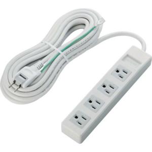 ELECOM オフィス用タップ RoHs準拠OAタップ 3P 4個口 5m グレー ( T-T02-3450WH/RS ) エレコム(株)｜orangetool