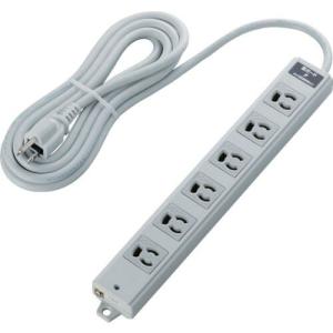 ELECOM 工事用タップ EURoHS指令準拠 抜け止 3P 6個口 雷ガード マグネット 3m グレー ( T-WRMK3630LG/RS ) エレコム(株)｜orangetool