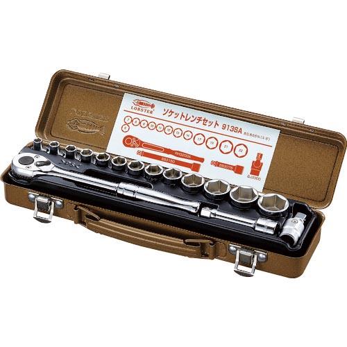 エビ ソケットレンチセット 差込角9.5mm 6角 ( 913SA ) (株)ロブテックス