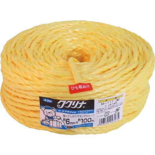 ユタカメイク 荷造り紐 PSロープ 6φ×100m 黄 ( M-117  Y (6MMX100M) ...