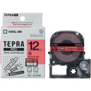 KING JIM 【純正】「テプラ」PROテープ 12mm 強粘着ラベル 赤ラベル/黒文字 長さ8m ( SC12RW )｜orangetool