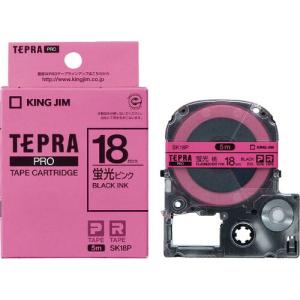KING JIM 【純正】「テプラ」PROテープ 18mm ピンクラベル(蛍光色)/黒文字 長さ5m ( SK18P )｜orangetool