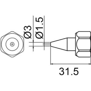 白光 ノズル N-1.5 袋ナット付 ( 801-N-1.5 ) 白光(株)｜orangetool