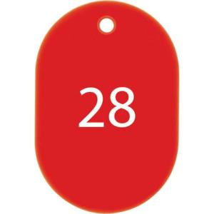 OP 番号札 大 番号入り26~50 赤 (25枚入) ( BF-51-RD ) オープン工業(株)｜orangetool