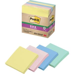 3M ポスト・イット 強粘着 75X75mm 90枚X5パッド 4色混色 ( 654-5SSAP ) スリーエム ジャパン(株)文具・オフィス事業部｜orangetool
