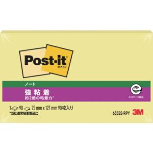 3M ふせん ポスト・イット ノート 強粘着 75×127mm 90枚 イエロー ( 655SS-RPY ) スリーエム ジャパン(株)文具・オフィス事業部｜orangetool