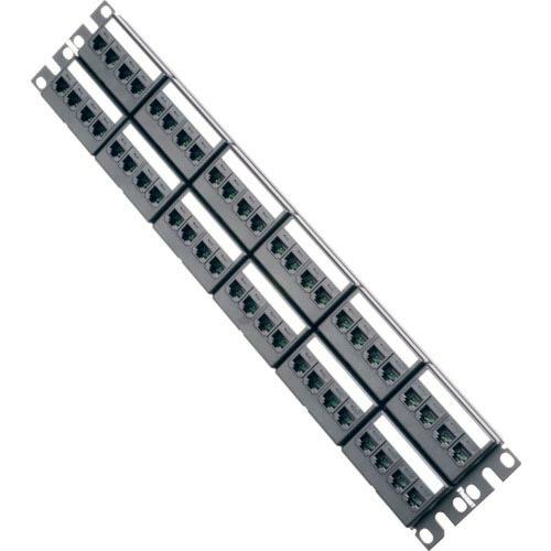 PANDUIT カテゴリ6Aモジュラーパッチパネルキット 4ポートフェースプレートタイプ 48ポート...