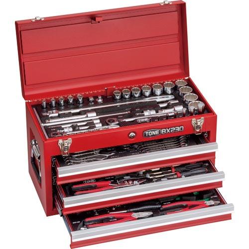 TONE 整備用工具セット ツールセット(レッド仕様) 間口508×奥行232×高さ302mm ( ...