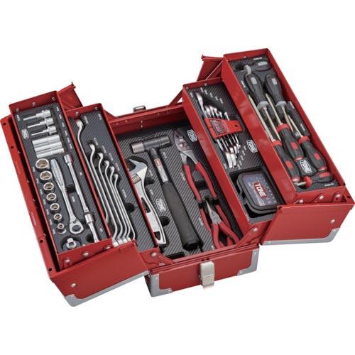TONE 整備用工具セット ツールセット(レッド仕様) 間口433×奥行220×高さ240mm ( ...