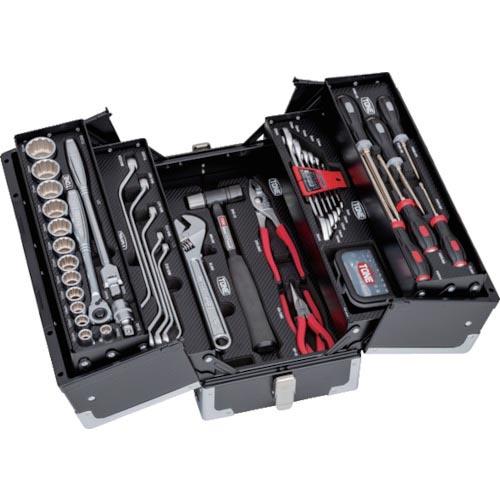 TONE 整備用工具セット ツールセット (ブラック仕様) 間口433×奥行220×高さ240mm ...