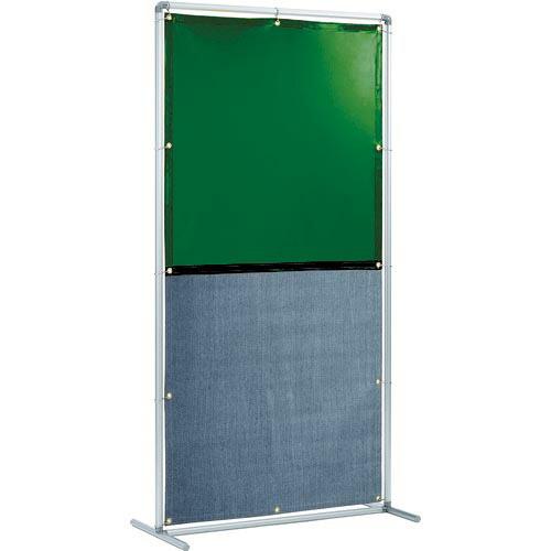 吉野 遮光火花兼用衝立 単体型 1×2 固定足(グリーン×A種シート) ( YS-12SF-G-BW...
