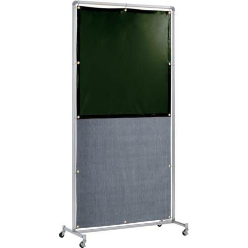 吉野 遮光火花兼用衝立 単体型 1×2 キャスター足(ダークグリーン×A種シート) ( YS-12S...
