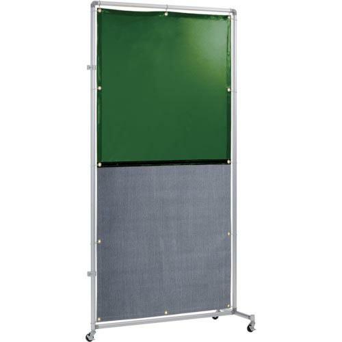 吉野 遮光火花兼用衝立 接続型 1×2 キャスター足(グリーン×A種シート) ( YS-12JC-G...