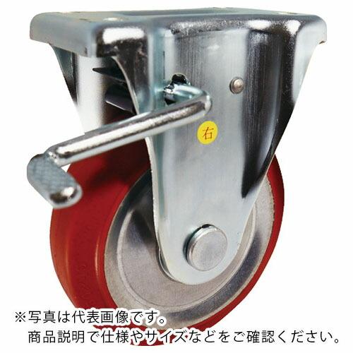 【SALE価格】ヨドノ プレス製固定金具ブレーキ付赤ゴム車 100φ ( RWKB100 )