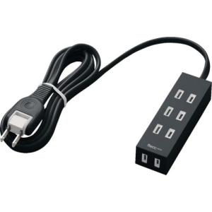 【SALE価格】ELECOM シャッタータップ flecc barra 4個口 2.0m ブラック ( T-NFL01-2420BK ) エレコム(株)｜orangetool