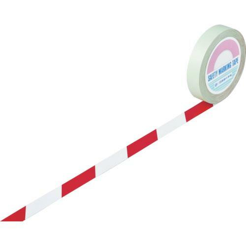 【SALE価格】緑十字 ガードテープ(ラインテープ) 白/赤(トラ柄) GT-251WR 25mm幅...