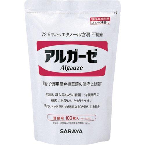 サラヤ エタノール含浸不織布ガーゼ アルガーゼ 100枚入詰替 ( 42378 ) サラヤ(株)