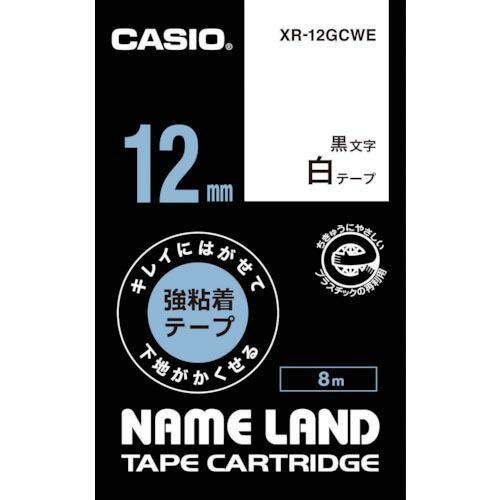 カシオ ネームランド専用カートリッジ 12mm 白テープ/黒文字 ( XR-12GCWE ) カシオ...