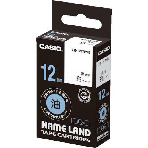 カシオ 【純正】 ネームランド専用カートリッジ 12mm 白テープ/黒文字 ( XR-12TRWE ...