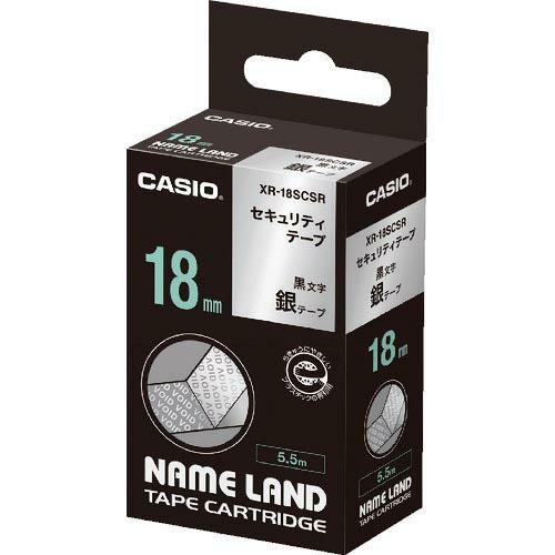 カシオ ネームランド専用カートリッジ 18mm 銀テープ/黒文字 ( XR-18SCSR ) カシオ...