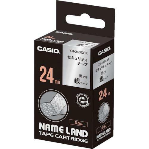 カシオ ネームランド専用カートリッジ 24mm 銀テープ/黒文字 ( XR-24SCSR ) カシオ...