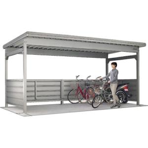 ヨドコウ ヨド自転車置場(豪雪型) KWAU-4826 TS 基本棟 収納台数8台 間口4800×奥行2000×高さ2475mm ( KWAU4826TS-1X1 )｜orangetool