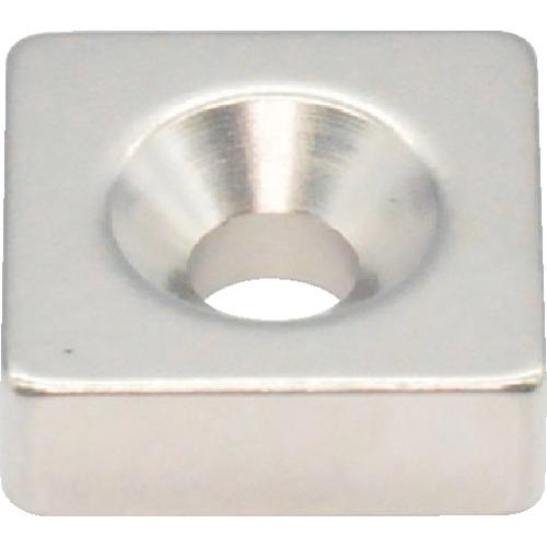 TRUSCO ネオジム角形磁石 皿ネジ穴付 15mmX15mmX5mm M4 1個入 ( T15K0...