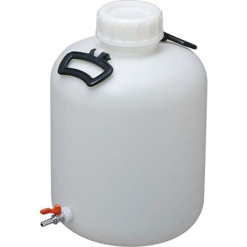 瑞穂 ポリタンク 広口瓶 ボールコック付 20L 乳白色 ( 0741 ) 瑞穂化成工業(株)