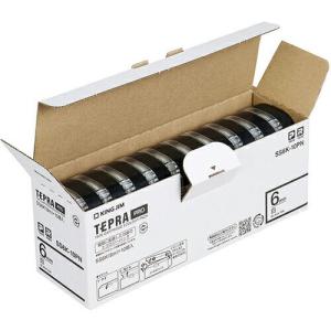 KING JIM 【純正】「テプラ」PROテープ 6mm エコパック(10個入り)/白ラベル/黒文字 長さ8m ( SS6K-10PN )｜orangetool