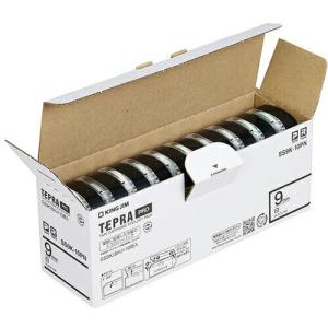 KING JIM 【純正】「テプラ」PROテープ 9mm エコパック(10個入り)/白ラベル/黒文字 長さ8m ( SS9K-10PN )｜orangetool