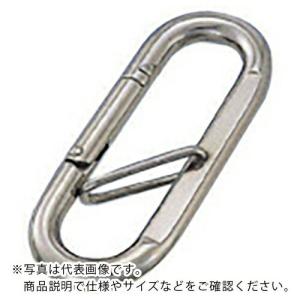 【SALE価格】水本 リングキャッチ ステンレス プチカラビナ(ハズレ止め付) 線径10mm 長さ88mm ( PK-10 ) (株)水本機械製作所｜orangetool