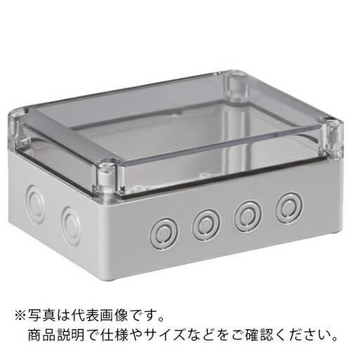 タカチ ノックアウト付防水・防塵ボックス 透明/ホワイトグレー 125×175×75 ( SPCM1...
