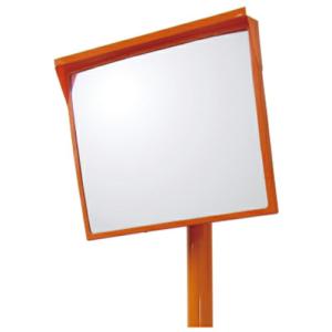 ユニット カーブミラー(S)ポール付 アクリル製 500×600mm ( 384-28 ) ユニット(株) (メーカー取寄)｜orangetool