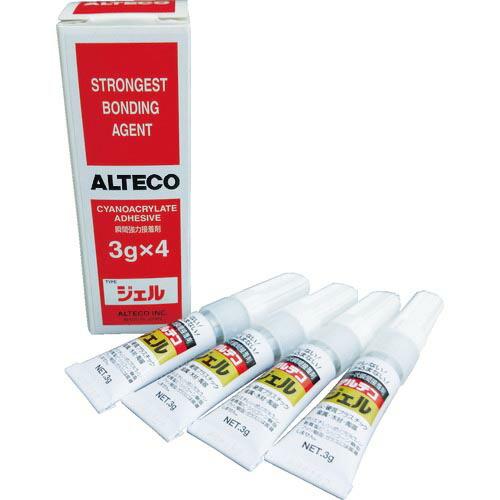アルテコ 業務用 瞬間接着剤 ジェル 3g×4本入り (ゼリー状) ( GEL-3G (TR) ) ...