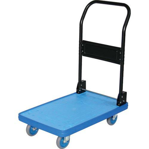 TRUSCO MKP樹脂製台車 折畳式 716X436 ウレタン ブルー ( MKP-151U-B ...