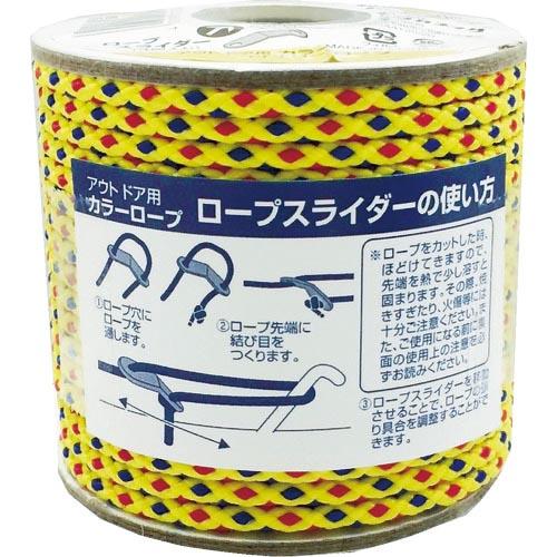 ユタカメイク アウトドア用カラーロープ イエロー 3.5mm×20m ( ROC-10 ) (株)ユ...