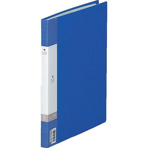 LIHIT クリアファイル B5/S型 クリヤーブック(タテ型・固定式) ポケット20枚 青 ( G...