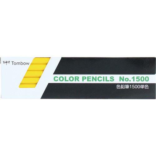 Tombow 色鉛筆 1500 単色 黄色 12本入り ( 1500-03 ) (株)トンボ鉛筆