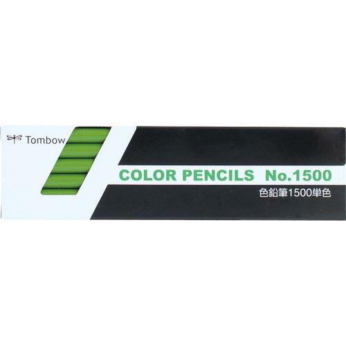 Tombow 色鉛筆 1500 単色 黄緑 12本入り ( 1500-06 ) (株)トンボ鉛筆
