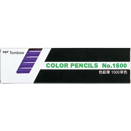Tombow 色鉛筆 1500 単色 紫 12本入り ( 1500-18 ) (株)トンボ鉛筆